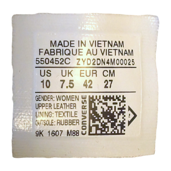 Converse 2016 Rare Lux Mid Hidden Wedge Brush Off Leather White Gold Sneaker 10 - Picture 6 of 10